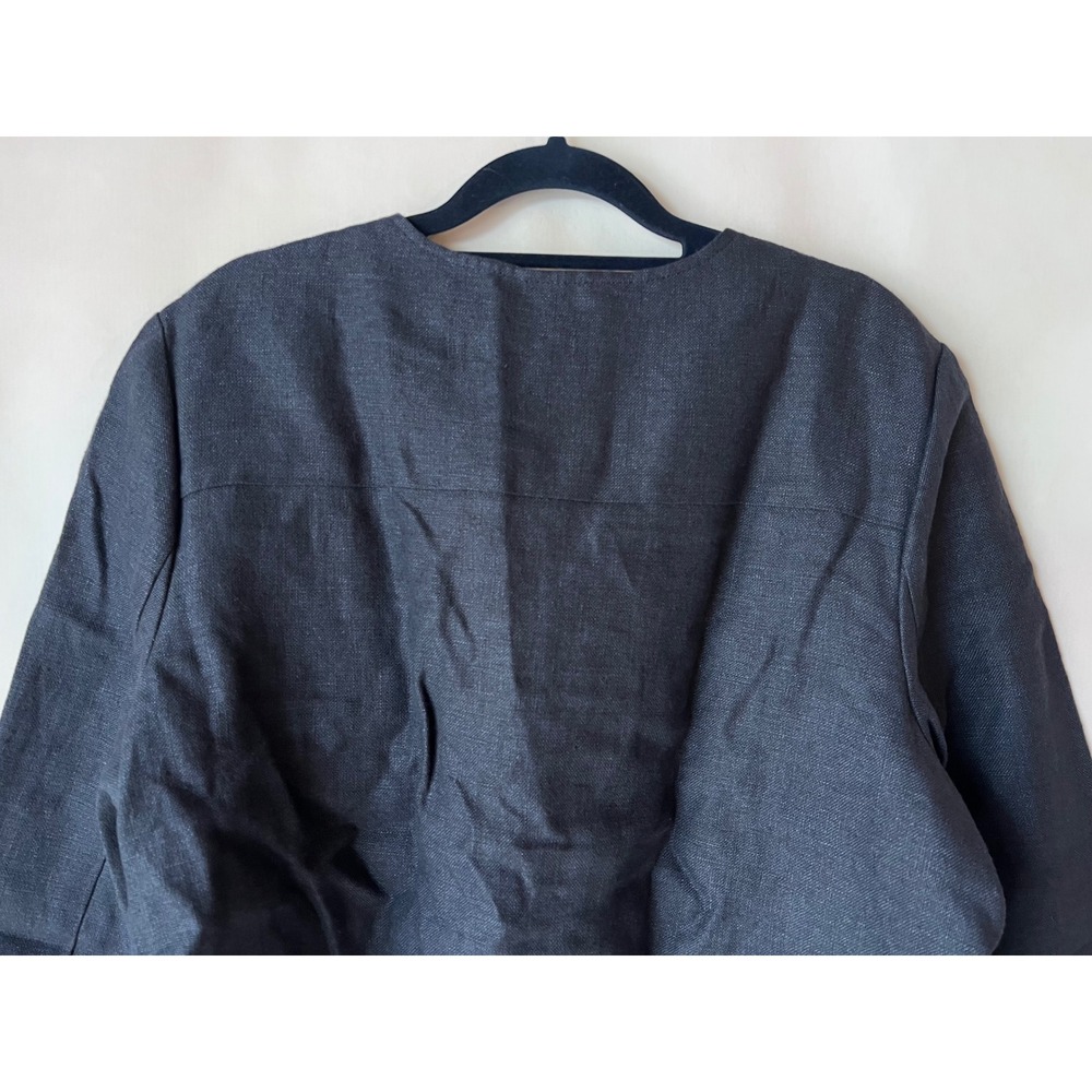 Pendleton Linen Zip Up Jacket Blue Embroidered Tr… - image 5